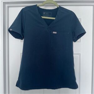 Navy Blue FIGS Scrub Top